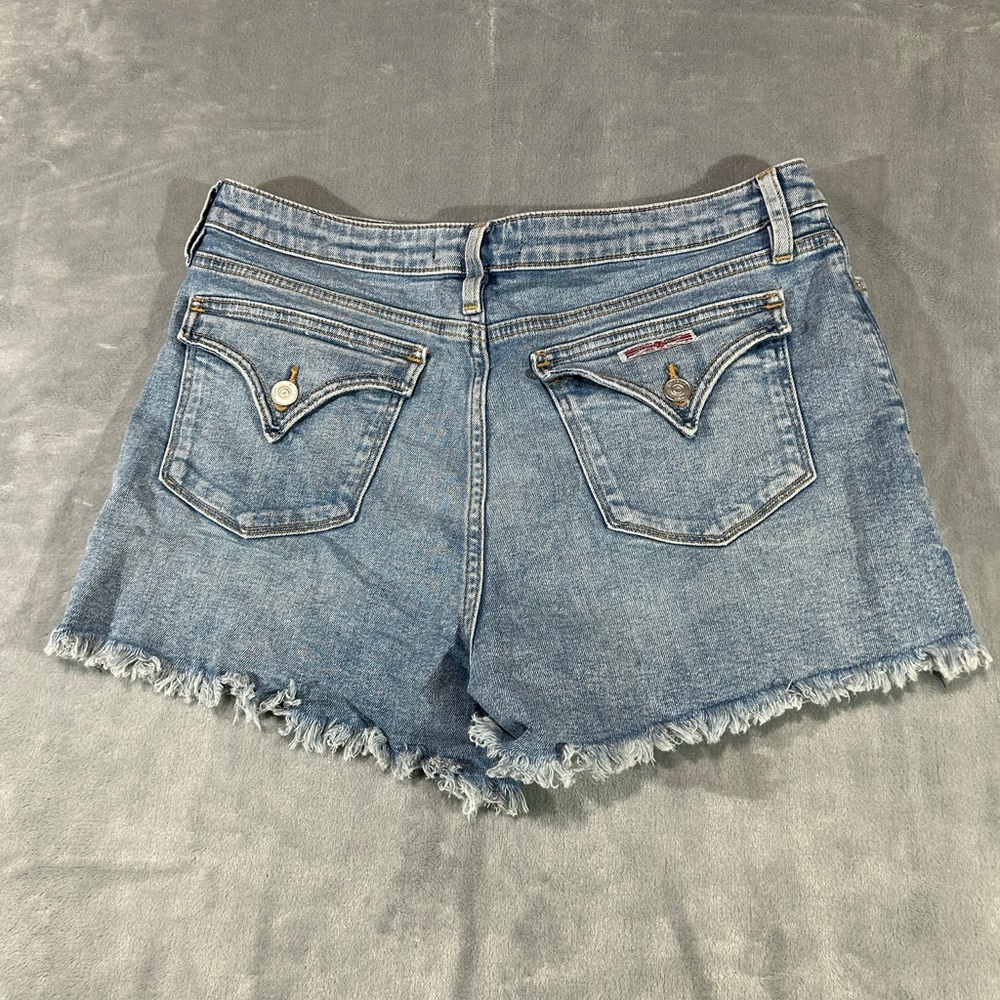 Hudson Jeans Light Blue Frayed Jean Shorts-size 31 -3” inseam - Picture 3 of 4